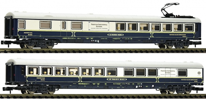 Set of 2 saloon cars of Prestige Continental Express<br /><a href='images/pictures/Fleischmann/Fleischmann-816203.jpg' target='_blank'>Full size image</a>